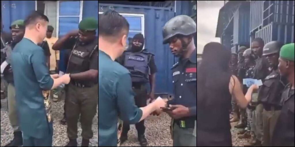 video of Police officers collecting money from their Chinese bosses