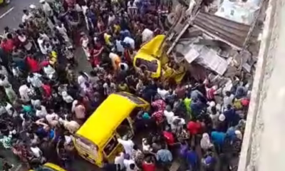Driver injured as truck plunges off Lagos bridge