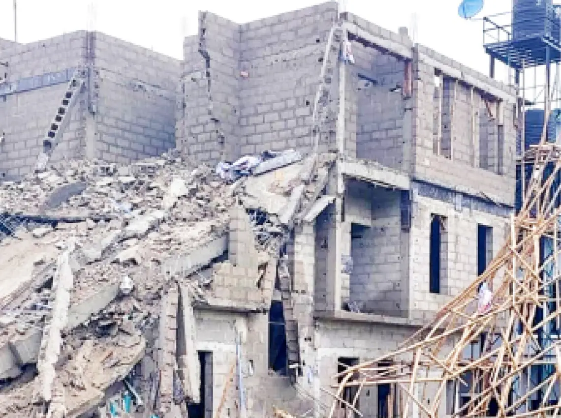 Panic in Ikorodu as Uncompleted Two-Storey Building Collapses, Several Feared Trapped